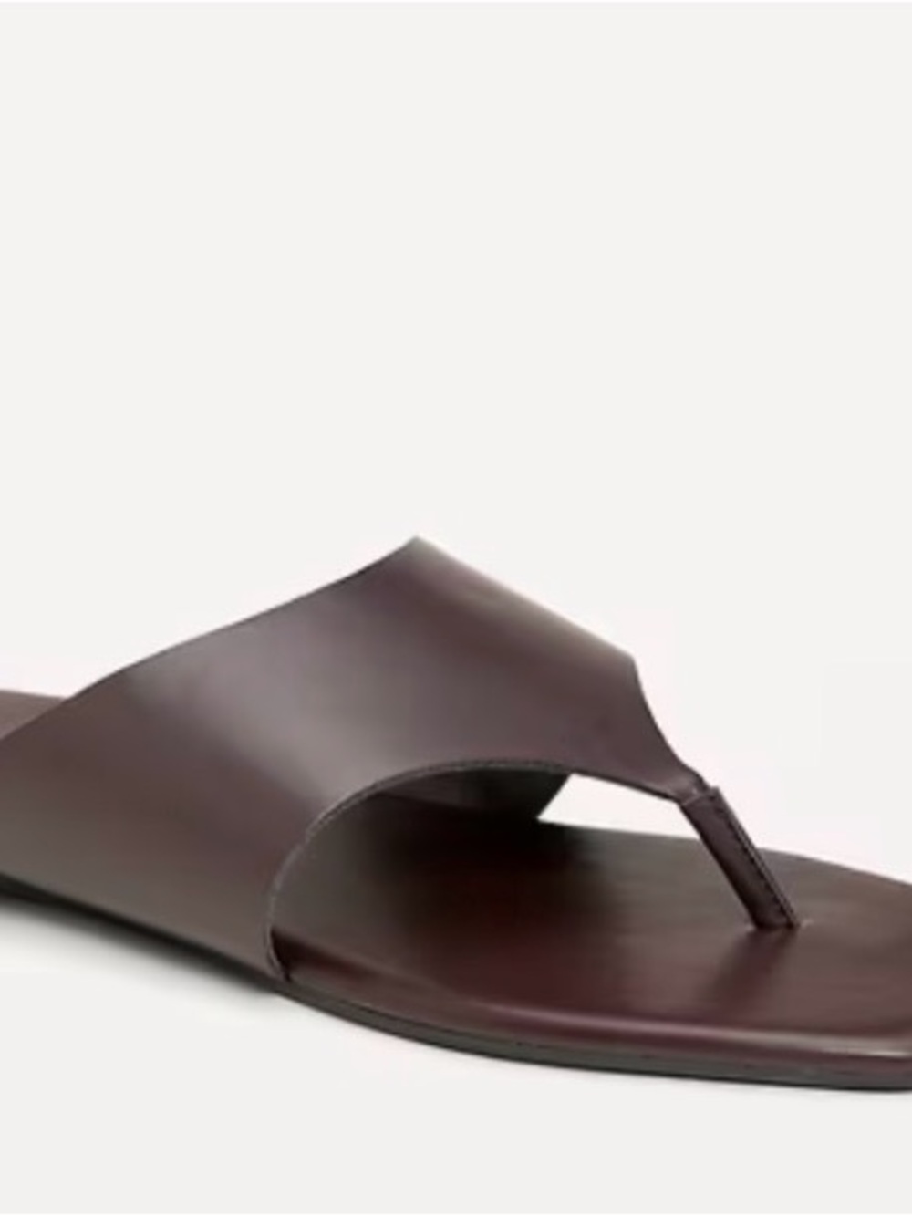 Old Navy Dark Brown Leather Slide Toe-Post Sandals